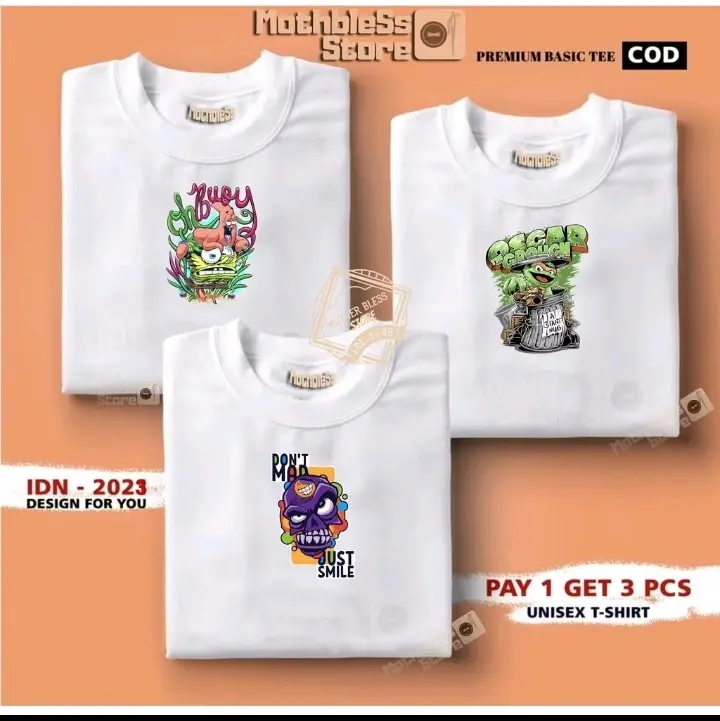 Kaos 3pcs ( PROMO COD)kaos distro terbaru bahan 100% katun combed 30s pria/wanita Lembut Nyaman Hitam Putih Baju Navy Biru Abu Polos Panjang Panjang Panjang Panjang Dewasa Dewasa Dewasa Karet Karet Karet Karet Keren