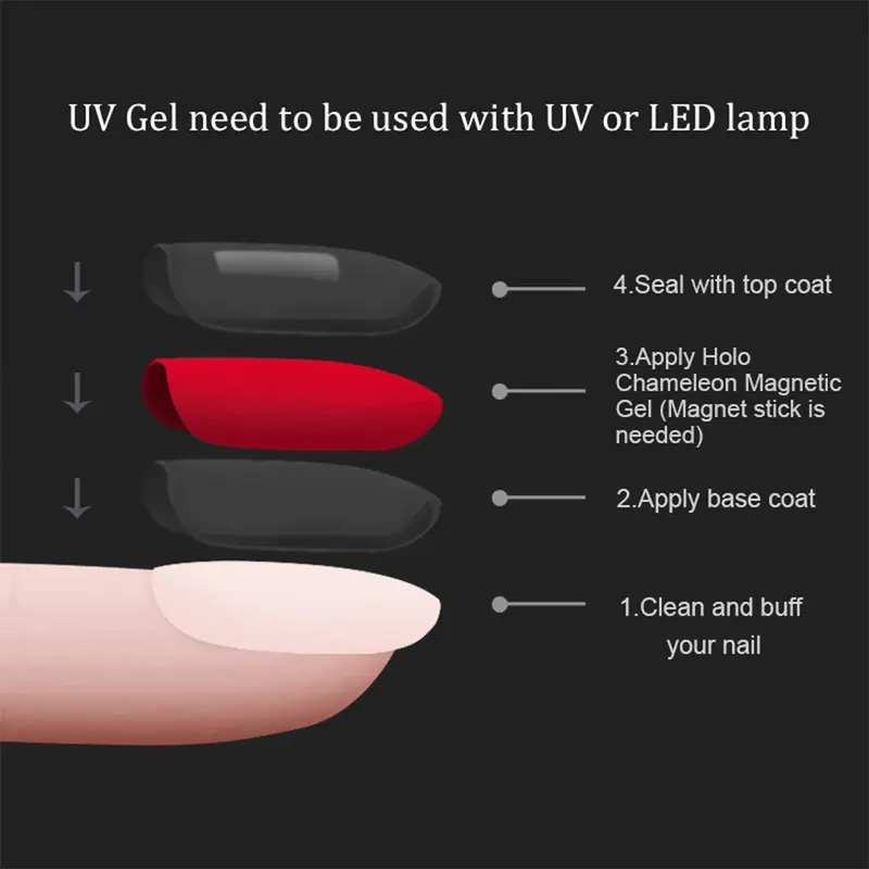 Kutek Gel UV LED gel polish 165 COLOUR Nail Art Cat Kuku nail Polish 8