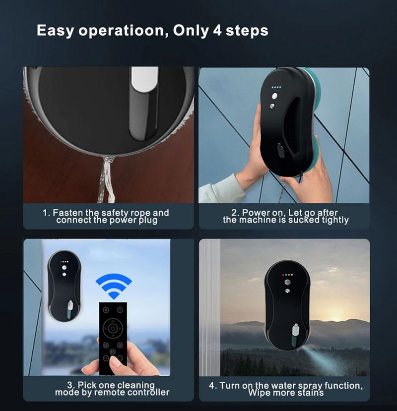 Product Introduction of Window Cleaner Robot Vacuum Cleaner W-R3S 5600pa High  suction power，With Manual & Automatic water spray ，With APP & remote control Window cleaning Robot Home Appliances mesin basuh coway Mesin 20