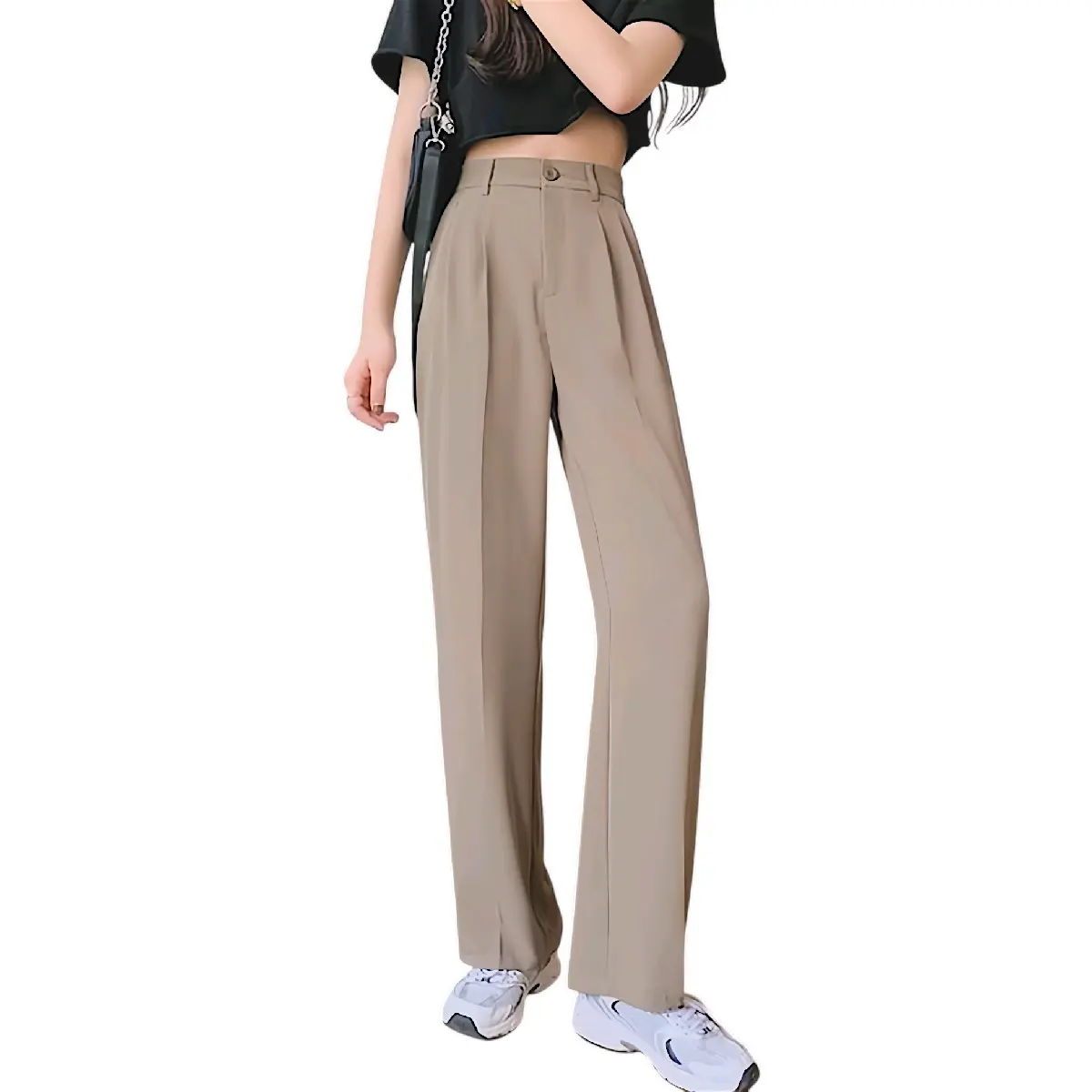 AMAN Loose Pants - Celana Kulot Basic - Celana Kerja Wanita Jumbo High Waist