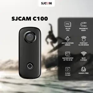SJCAM C100 Thumb Camera kamera aksi portrait body camera mini waterproof underwater - BLACK