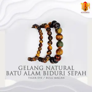 Gelang natural batu alam Biduri sepah/tiger eye/bulu macan