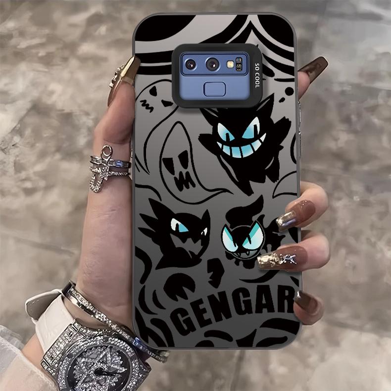 Casing hp  GalaxyNOTE9 Shell perak berwarna case Pok é mon gengar Hantu Hitam Corak kartun penjualan panas Kasus telepon pria