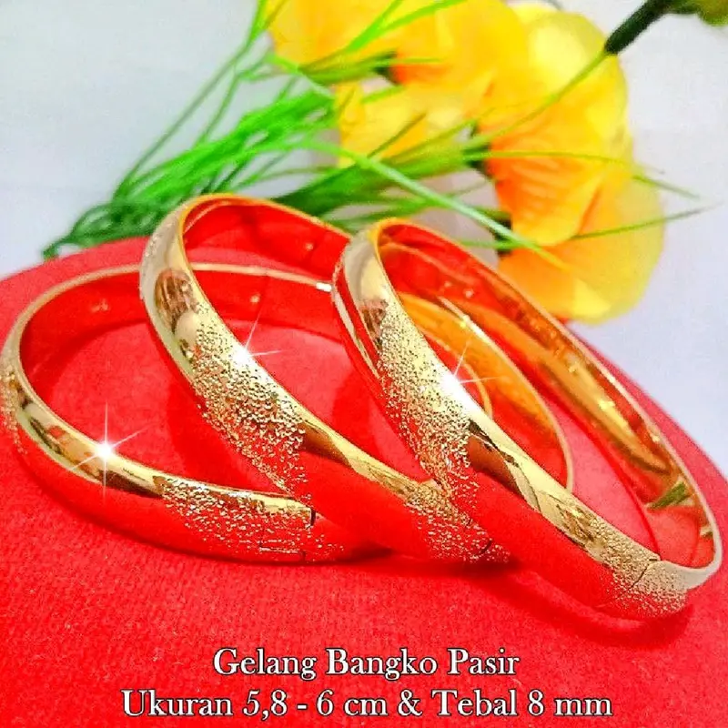 GELANG TANGAN  BANGKOK PASIR TEBAL TITANIUM WANITA DEWASA 24K 1