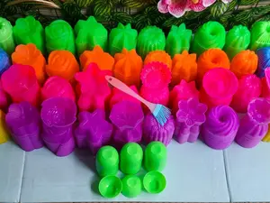 48 Pcs Cetakan Kue Puding Twister Putu Ayu Bulat Segi Bunga Teratai Jasmine Ukuran 6cm - 7cm Kitchenware Plastik