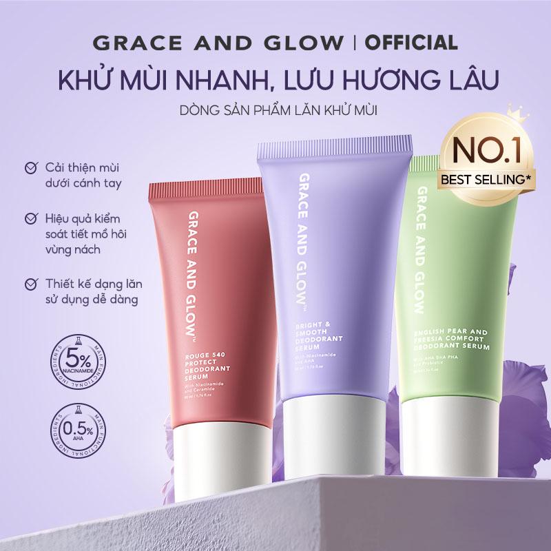Lăn khử mùi Sáng Da Grace and Glow 50ml Black Opium English Pear AHA BHA Serum Lăn Nách Sáng Da Ngăn Mồ Hôi