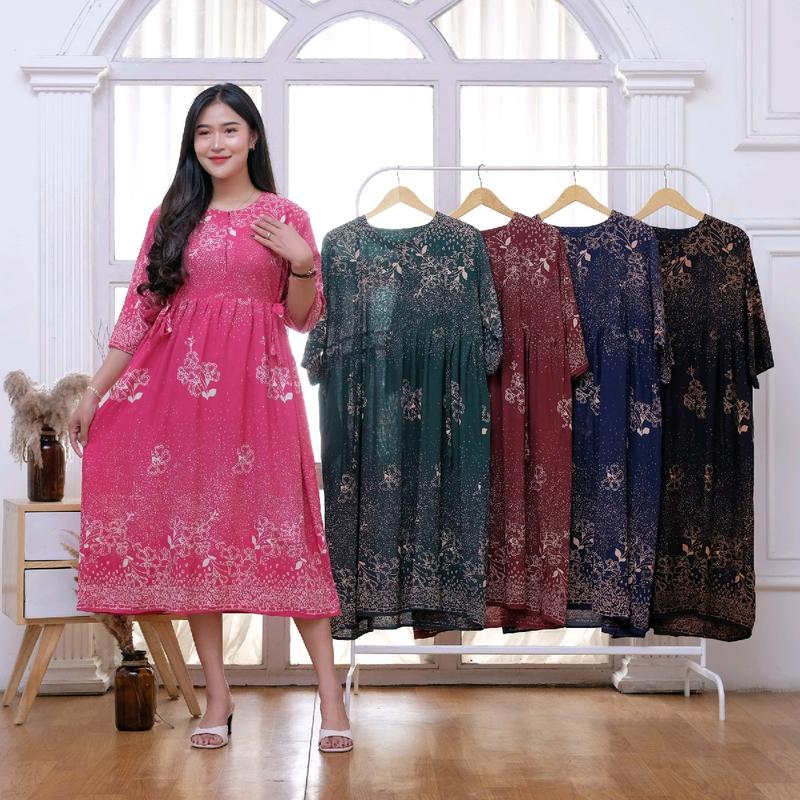 Nyonya Batik Daster Phika Rimpel Murah Sleting Busui Friendly Wanita 5