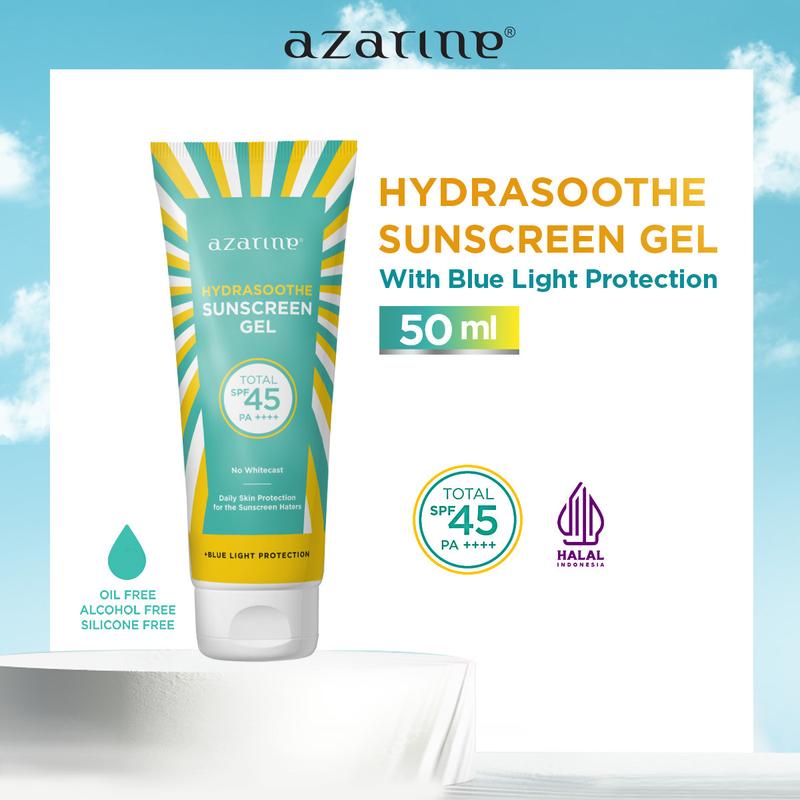[EXCLUSIVE SELVIDJONG] [GEL] Azarine Hydrasoothe Sunscreen GeL SPF45 PA++++ 50ml Berminyak  Wajah  Facial  Sunblock  Sunscren 0