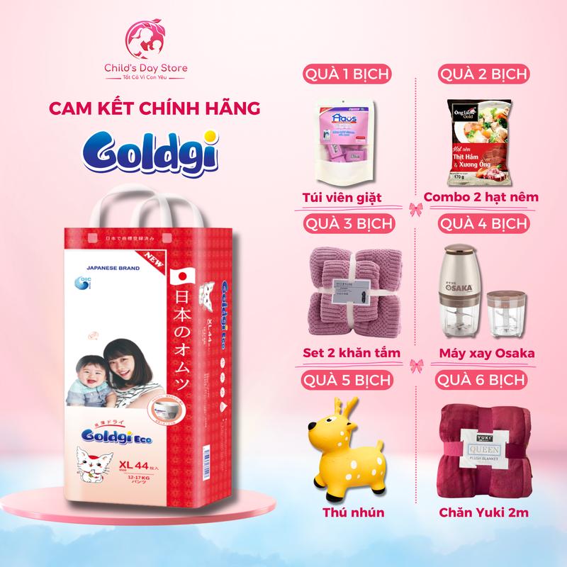  Tã-Bỉm Goldgi Eco bản mới - date xa - Nhật Bản đủ size quần dán Cho Bé - bỉm đóng hè cho bé - bỉm mỏng bỉm Goldgi tã đóng hè - Childs Day Store 