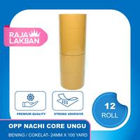 Gambar NACHI Lakban Plakban OPP Core Ungu Violet Premium 1 inch/ 24mm X 100 Yard, Bening/ Coklat - LUSIN - Bening dari Raja Lakban Jakarta Kota Administrasi Jakarta Barat 2 Tokopedia