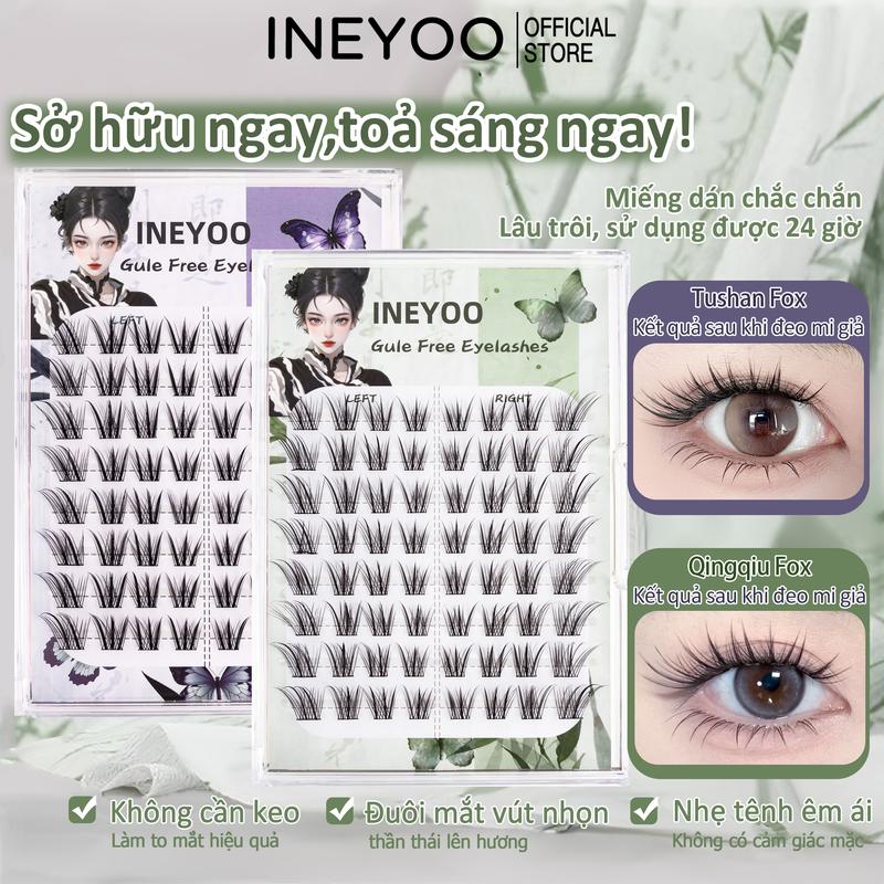  Lông Mi Giả INEYOO Phong Cách Cổ Trang Không Keo Thiết Kế Phong Cách Trung Quốc Cong Một Que Phù Hợp Và Lâu Trôi Không Rơi Ra Thích Hợp Cho Người Khuyết Tật Trang Điểm Dự Tiệc Thích Hợp Cho Người Mới Đi Lại Hàng Ngày Trông Trang Điểm Dự Tiệc 