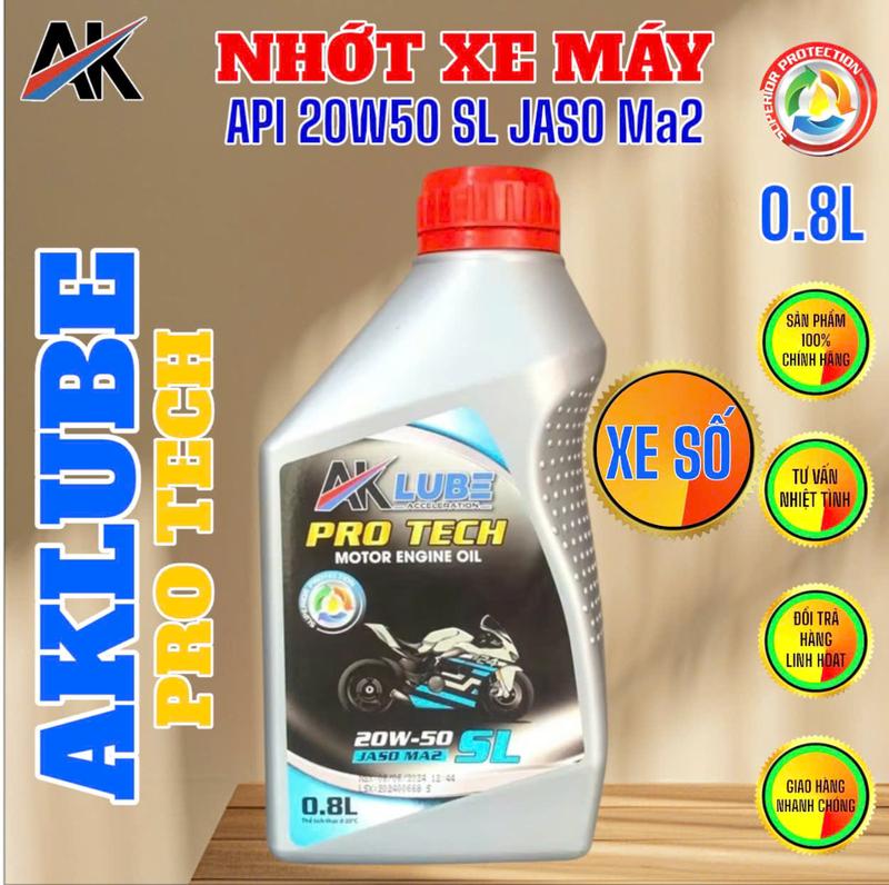 DẦU NHỚT AK LUBE PRO TECH 20W50 SL 4T – 0.8L