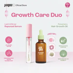 [BEST SELLER] LashBoss Rapunzel Serum + Rosemary Hair Growth Oil - Bundle Minyak Rambut Haircare dan Eyelash Serum Bulu Mata
