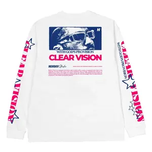 Hemdev Tshirt Longsleeve Clear Vision White Tees Katun