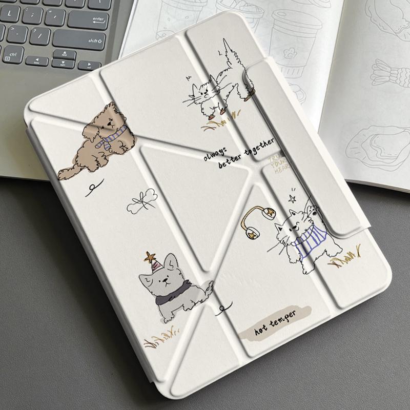 RBP Ốp iPad cute Case for iPad 2024 Air 6th 13 Inch Air 4th Air 5th iPad M4 M2 Pro 11 Inch Pro 12.9 2020 2021 2022 2024 iPad 7th 8th 9th gen iPad Thế Hệ Thứ 10 Ốp Chống Nắn Chống Sốc Silicon Xoay 720° Có thể tháo rời 2 trong 1 tablet cover  lovely