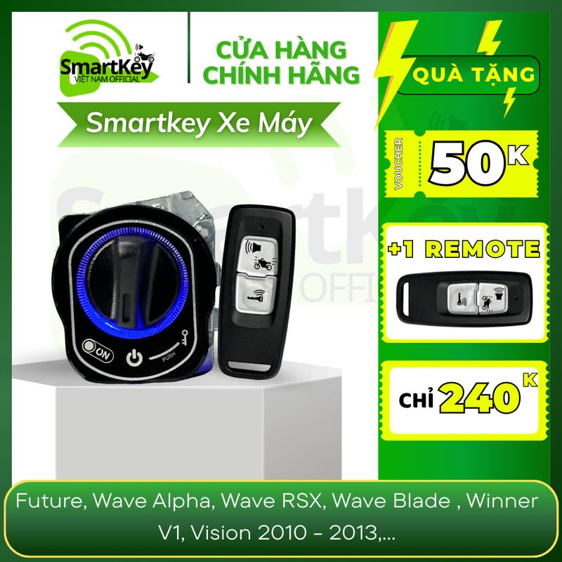 Bộ Khoá Smartkey Cho FUTURE,WAVE,WINER V1,VISION 2010-2013 có led,....thay ổ khoá cơ