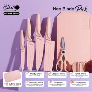 STEIN Set Pisau dan Talenan 7in1 Anti Lengket  Baja Anti Karat | Neo Blade Knife  Stainless Steel Knives