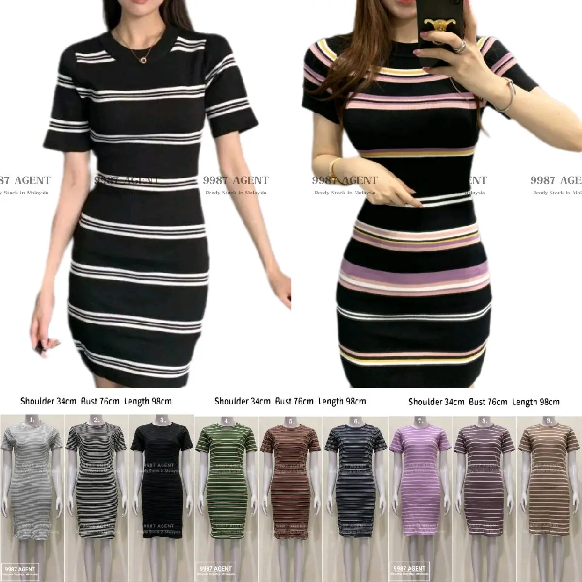 Midi Dress,Bodycon Dress,Slim Dress,Knitted Slim Fit Dress,Shortsleeve Dress