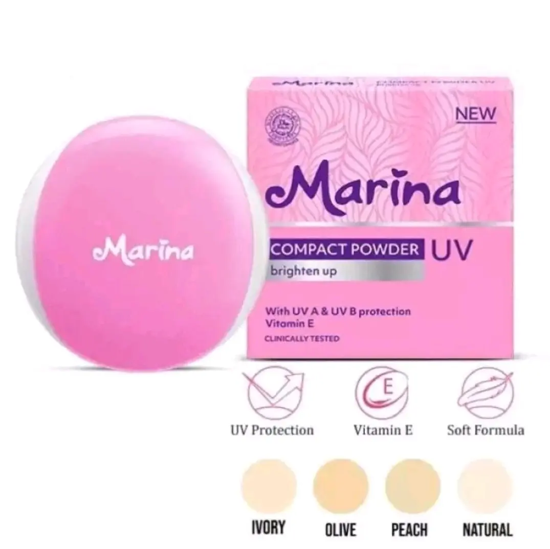 Bedak Padat Marina dengan Proteksi UV - Waterproof Compact