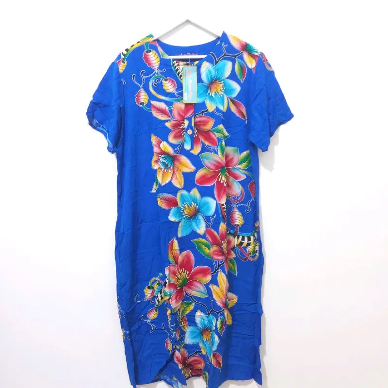Daster Kencana Ungu Label Biru KUB DS 04 LD 120 Batik Kencana Ungu Original Kancing Wanita Pekat 2 2
