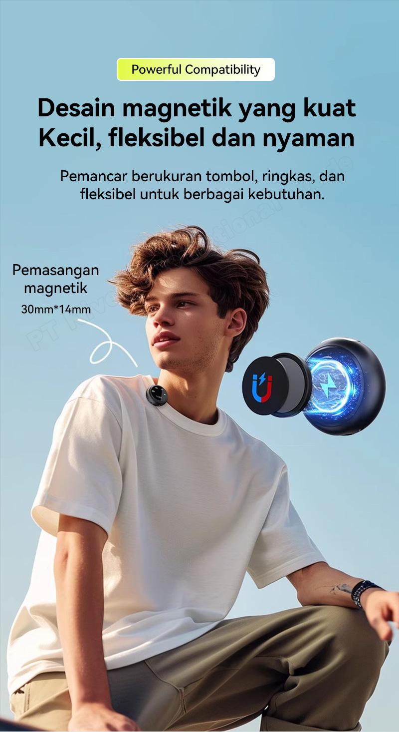 Mikrofon Nirkabel UR37, mikrofon lavalier nirkabel dengan wadah pengisi daya, kompatibel dengan ponsel, tablet, dan komputer.