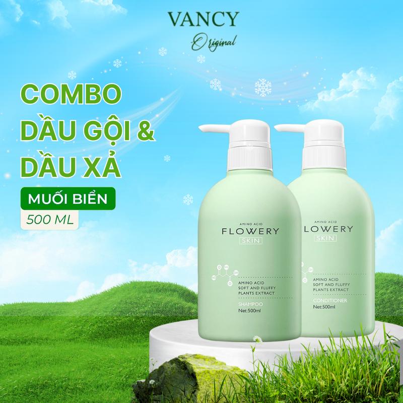 Combo dầu Gội Đầu dầu xả nước hoa muối biển FL chai 500ml dùng được cho cả nam và Nữ Vancy Women