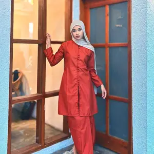 Lyoraa Stelan Kurung Melayu Polos Terbaru Set Kurung Malay Remaja Stelan Rok Baju Kurung Wanita