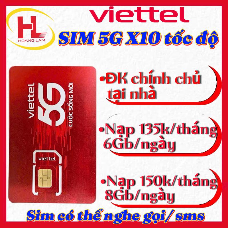 SIM SỐ ĐẸP CHỈ TỪ 100K Sim 5G VIETTEL Gói cước 12T5G125 Miễn phí 500GB tháng - thỏa sức xem phim lướt Tiktok livestream cực mượt