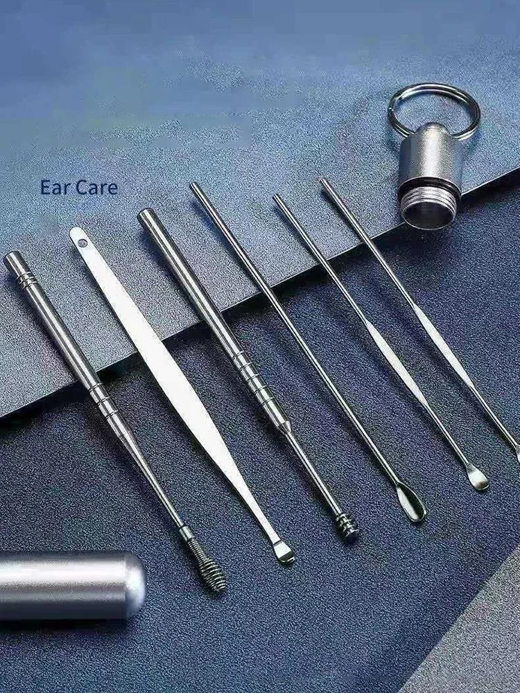 Product Introduction of 6PCS Stainless Steel Earpick Ear Cleaner Spoon Ear Care Cleaning Tool Earwax Removal Kit Ear Pick Remover Clean Health Tools Brush 28