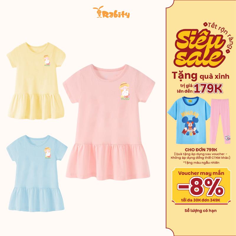  Đầm váy thun ngắn tay bé gái Rabity 950.904 