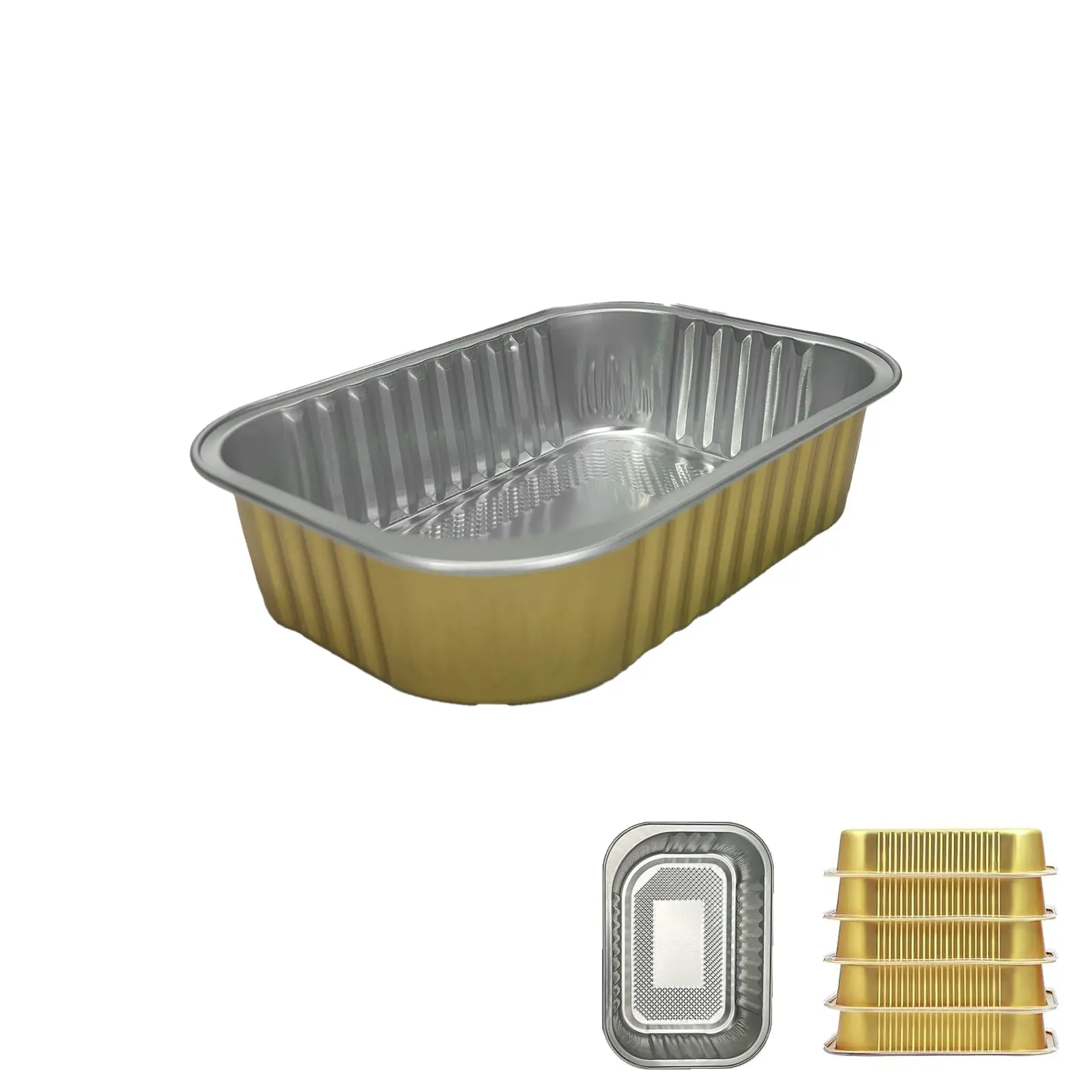 10Pcak 16X11cm 320ML Rectangle Aluminum Pans  Extra Heavy Duty Disposable Aluminum Foil Baking Pan Double Thick Tin Foil Food Container for Cooking,Baking,Meal Prep,Heating