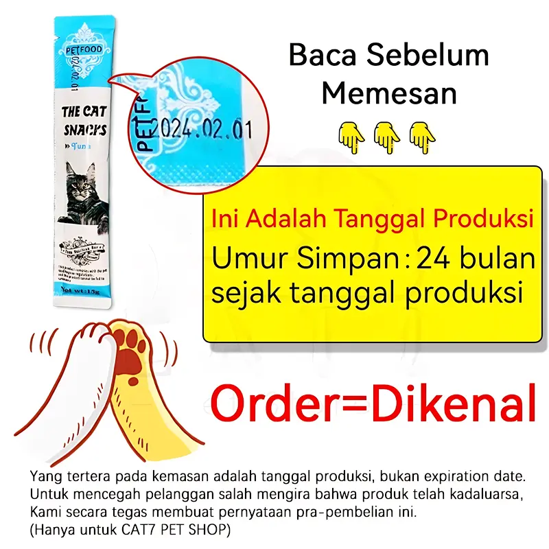 Snack Kucing Cemilan Kucing - Multi Rasa Tuna Salmon Premium CREAMY CAT Camilan Sehat Disukai Kucing 2