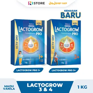 Lactogrow Pro 1+ dan 3+ Kemasan 1Kg Rasa Madu Vanila