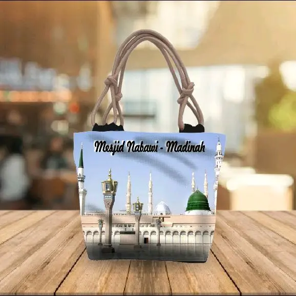 TOTEBAG WANITA tali sumbu  OLEH OLEH HAJI MOTIP PRINTING Cewek