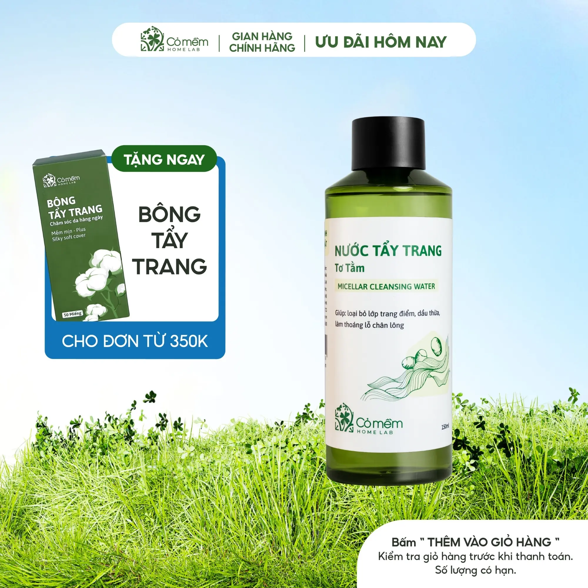 Nước Tẩy Trang Và Làm Sạch Cho Mọi Loại Da Tơ Tằm Cỏ Mềm 150ml