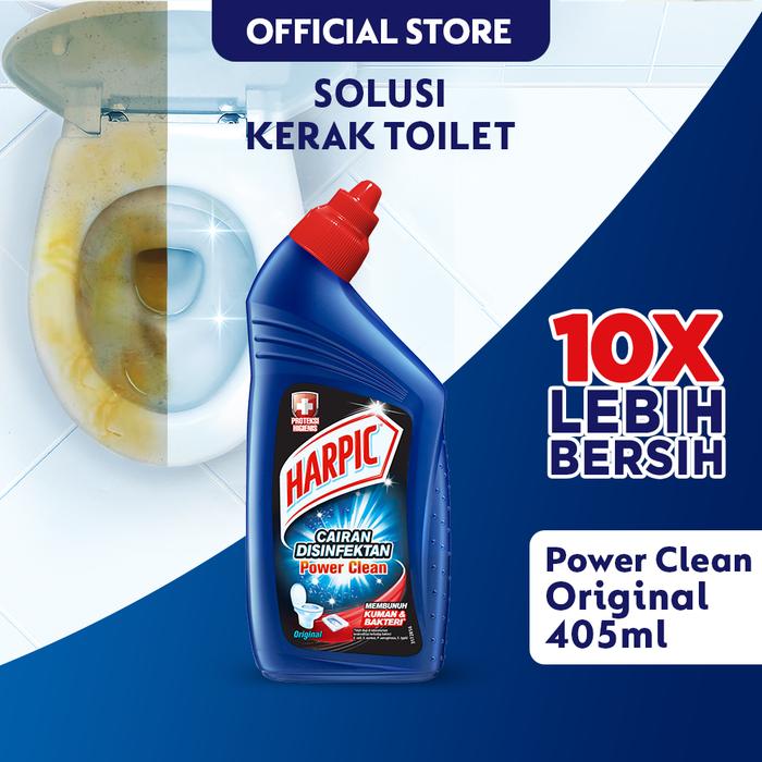 Gambar Harpic Cairan Disinfektan Power Clean - 405ml (Pembersih & Penghancur Kerak 100x Lebih Kuat Dengan Formula Khusus, Membunuh Kuman & Menghilangkan Bau Pada Kloset) dari Harpic Indonesia Store Kota Administrasi Jakarta Timur Tokopedia