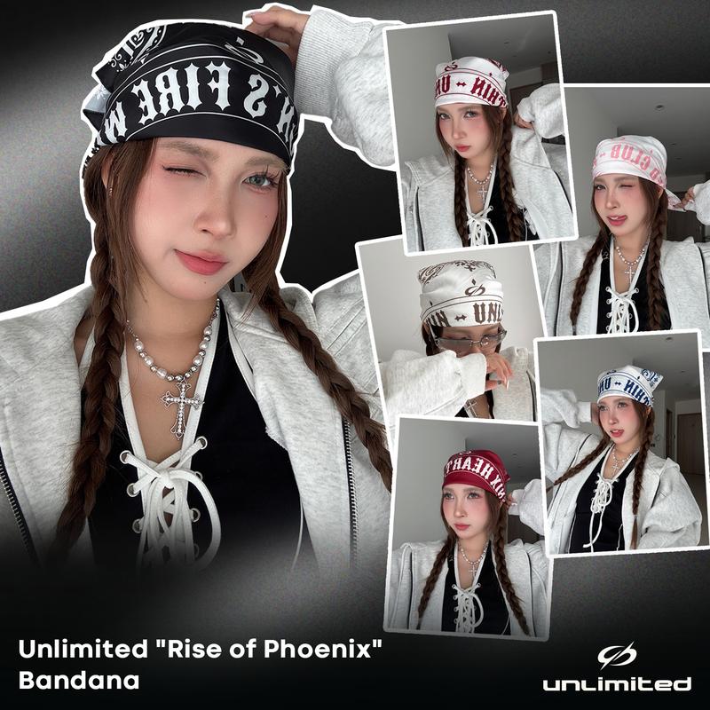  Khăn Bandana Turban Nam Nữ Mascot Phoenix Lụa Satin Dày Dặn 66x66cm - Unlimited "Rise Of Phoenix" Bandana 