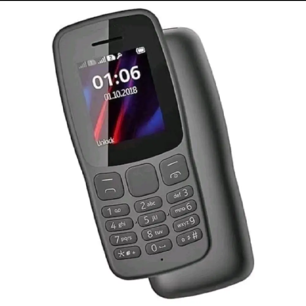 Feature Handphone 106 Dual SIM HP 106 New Garansi Hitam Radio GSM TFT 1.8 Inci Mediatek MT6261D 4MB RAM Baterai 800mAh