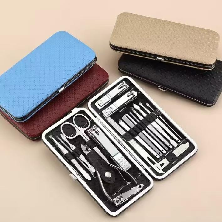 Product Introduction of 19 piece set leather nail Clipper Set Nose trimmed nail clippers eyebrow press for neckline pick accessories plus luxury nursing tools multi-function 6