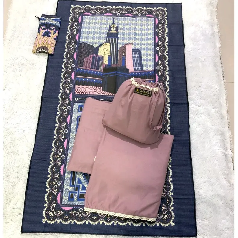 Full Set Mukena + Sajadah Syakila Dewasa Travel Series Katun Polos Renda Arbifa Nyaman 2