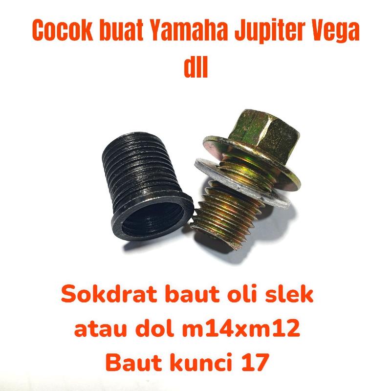 Sok Drat M14xM12 Bos Baut Oli Kunci 17 untuk Motor Yamaha Jupiter 0