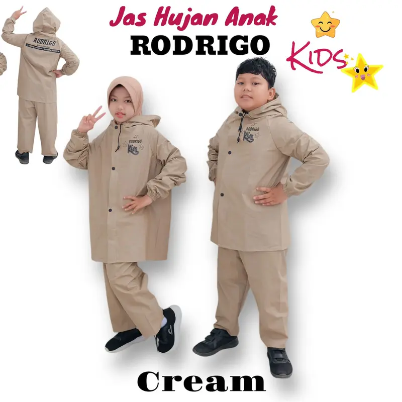 Rodrigo jas hujan anak cowok cewek pvc tebal anti air 0