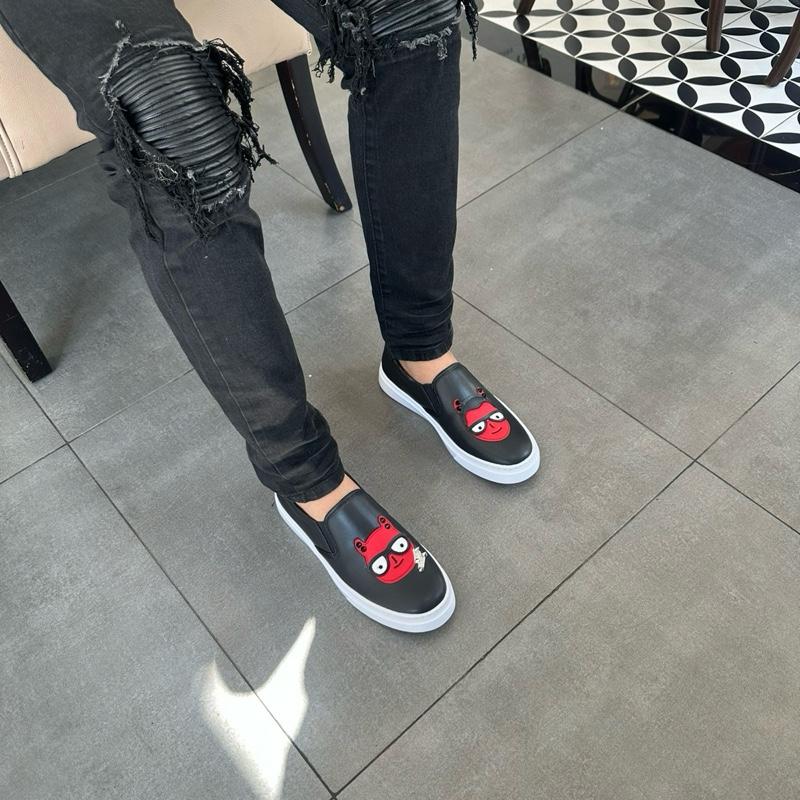 Giày Slipon Cắt LAZE Mặt Quỷ Cao Cấp Loại 1 - Đế Bằng Da Sít Chống Nổ da Đế Cao Su Khâu Đế - Bảo Hành 12 Tháng - Loafer