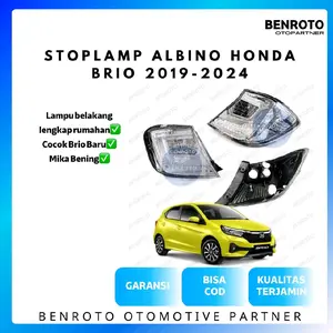Stoplamp Albino Honda Brio Tahun 2019-2024 Lengkap Rumahan Mika Bening