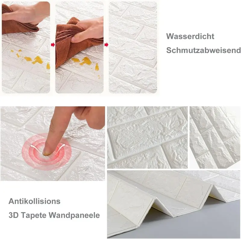 Blooming.deco Tonchean Sticker Wallpaper Dinding 3D Embosed Model Bata 77x70cm - TC073 Terbaru Batu Stiker 1