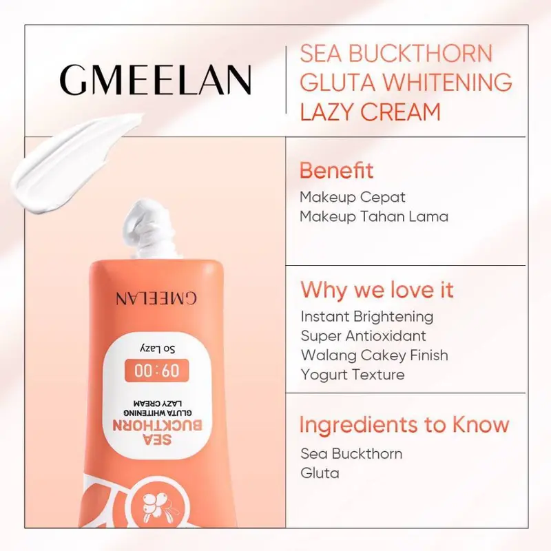 GMEELAN ORI 100% Orange Exfoliating Gel Face Eksfoliasi Wajah + Lazy Cream Day Cream Set Pemutih Wajah Skincare Kit 5