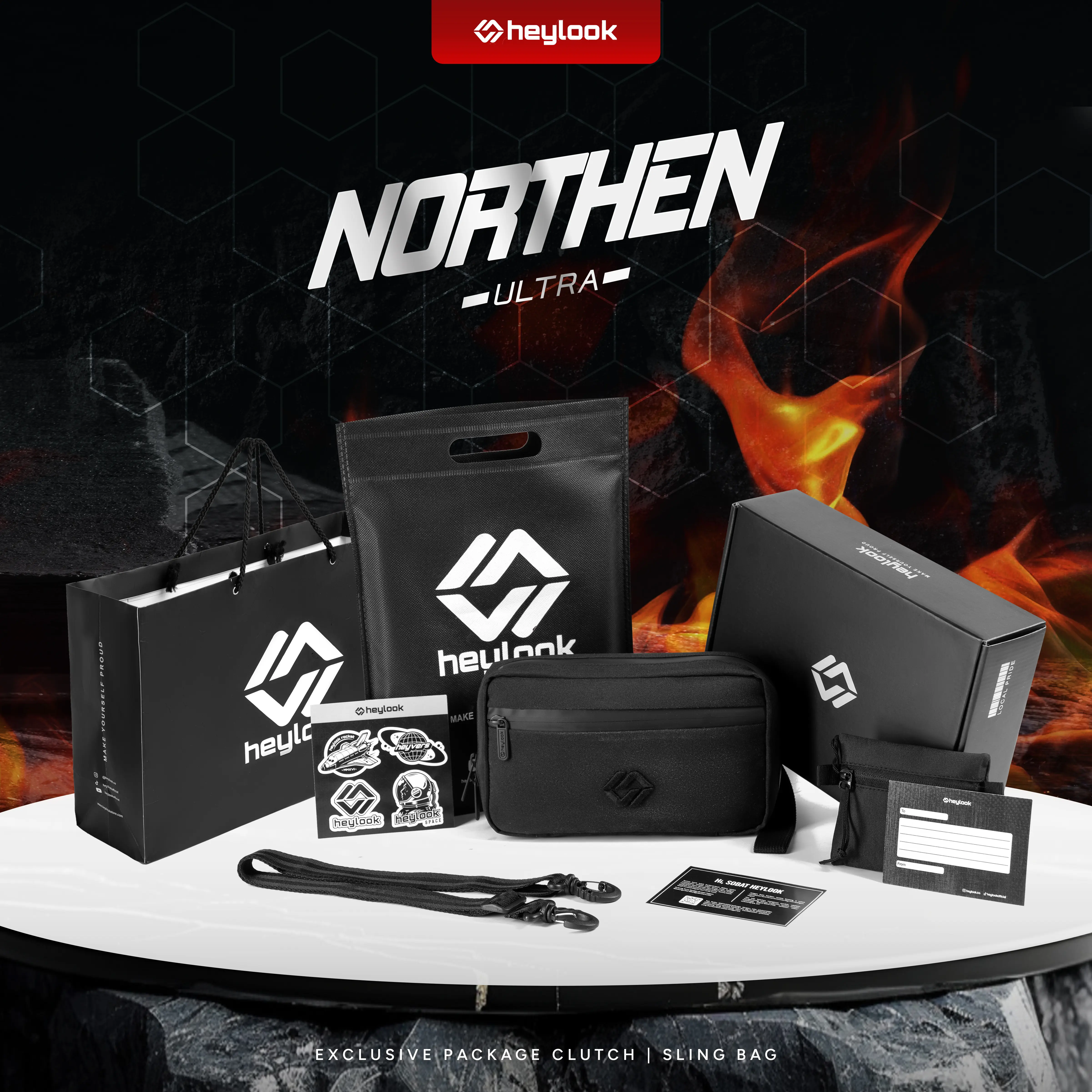 (Exclusive) - Clutch Bag Pria NORTHEN ULTRA Anti Bara Sling Bag Multyfungsi 3 in 1 Hand Bag Cowok Waterproof Tas Tangan Anti Air Sling Bag Kulit Waistbag Distro Hitam