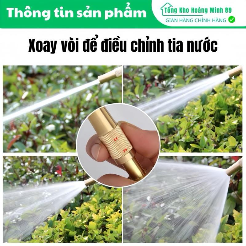 Vòi Xịt Nước Tăng Áp, bộ ống nước tăng áp , Bộ Vòi Xịt Tưới Cây , Rửa Xe , Rửa Sân , Bộ Vòi Dây Dài 5m-20m,  Đầu Phun Đồng , Bộ 4 Món Đầy Đủ 2