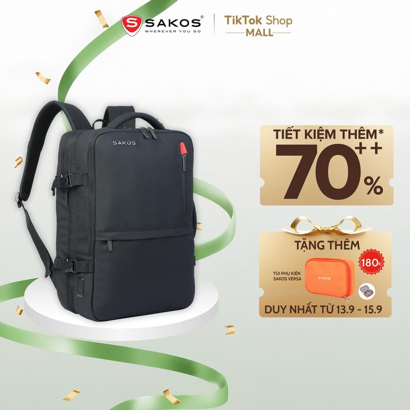 Balo Công Sở SAKOS PLANUS Chất Liệu Polyester Phối Da Cao Cấp - Ngăn Laptop…