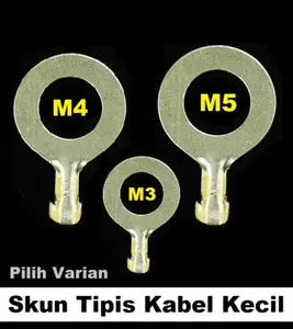 Ring Skun Tipis Socket Terminal Soket Bulat Kabel Kecil Baut M3 M4 M5 M6 M8 M10